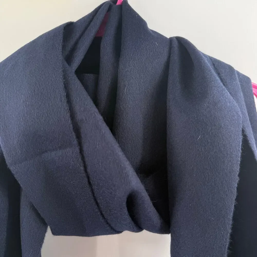 J.Crew Scarf Cashmere Wool Blend NWT Men Unisex Navy Made In Italy Winter Fringe